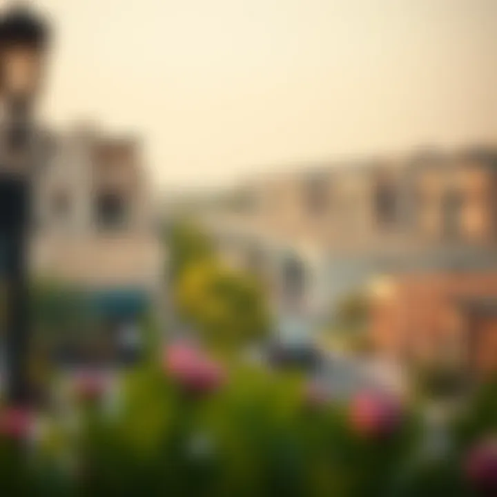 Vibrant Neighborhood in Dubai Vibrant neighborhood with local amenities and parks