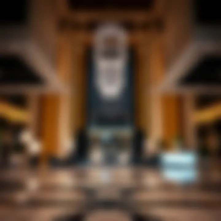 Luxurious interior of the Address Hotel Marina lobby