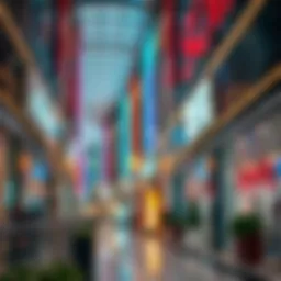 Vibrant storefronts in a Dubai shopping mall
