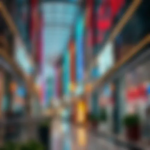 Vibrant storefronts in a Dubai shopping mall