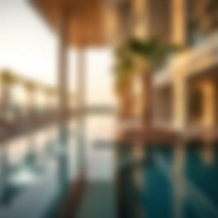 Top-tier Amenities at Al Haseen Residences Exquisite amenities area featuring pools and relaxation spaces at Al Haseen Residences