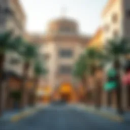 Vibrant street view showcasing Al Raffa's architecture