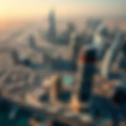 Aerial view of Dubai showcasing urban development