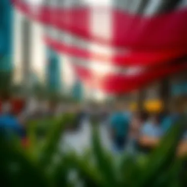 Vibrant Community Life at Bay Square Vibrant community life in Bay Square with people enjoying outdoor spaces and cultural events.