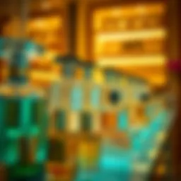 Bottles of luxurious perfumes displayed elegantly in a Dubai boutique