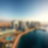 Aerial view of Bluewaters Island showcasing architectural design