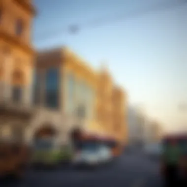 Historical depiction of Bur Dubai showcasing the evolution of transportation in the area