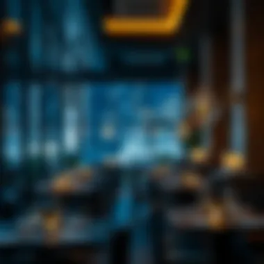 Inviting Restaurant Ambiance An inviting ambiance of a cozy DIFC restaurant with soft lighting