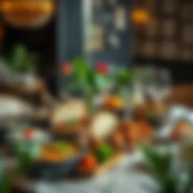 Diverse Culinary Offerings An assortment of global cuisines beautifully presented on a table