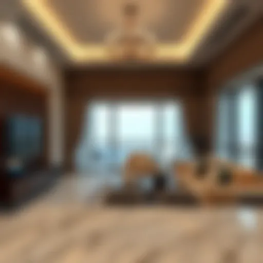 Luxurious living room in a one bedroom apartment