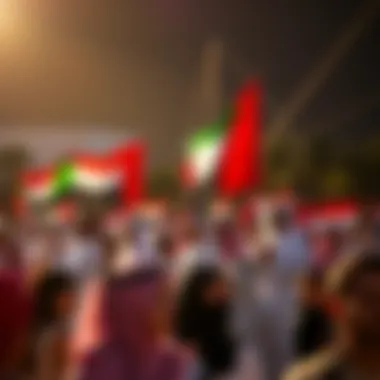 Celebration of Unity on Flag Day A group of Emiratis gathered in celebration, showcasing national pride