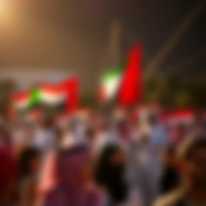 Celebration of Unity on Flag Day A group of Emiratis gathered in celebration, showcasing national pride