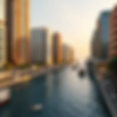 Visionary Urban Developments Along the Creek An artistic rendering of proposed urban developments along the Dubai Creek.