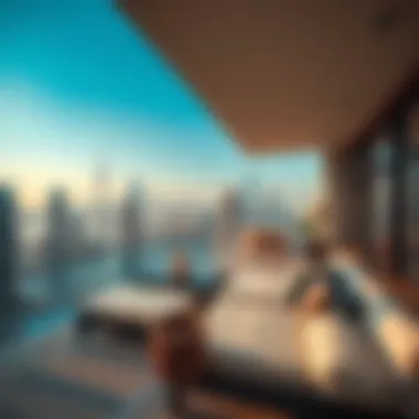 Stunning balcony view from Address Boulevard showcasing Dubai's skyline