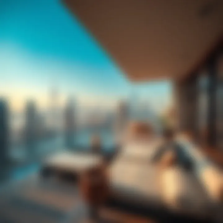 Stunning balcony view from Address Boulevard showcasing Dubai's skyline