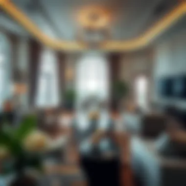 Elegance and Comfort in Al Habtoor Villas Living Space Luxurious living room interior of Al Habtoor Villas with elegant furnishings