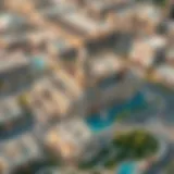 Aerial view of Al Jazeera Al Hamra showcasing its unique architecture