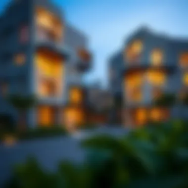 Modern Residential Architecture Modern residential buildings in Al Jazeera Al Hamra reflecting contemporary design