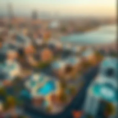 Aerial view of العوير showcasing its unique architecture and layout