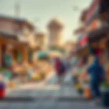 Vibrant local market in العوير highlighting cultural diversity