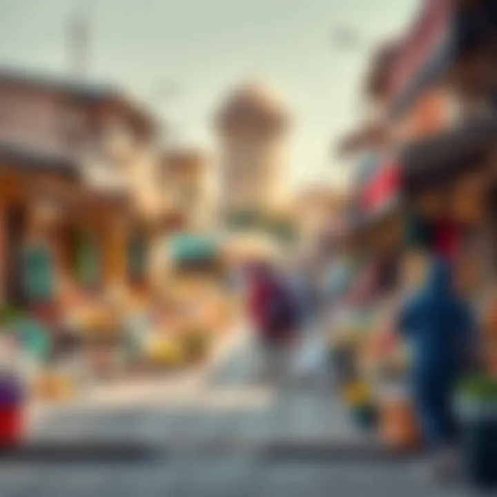 Vibrant local market in العوير highlighting cultural diversity