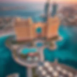 Aerial view of Atlantis Dubai showcasing its magnificent architecture