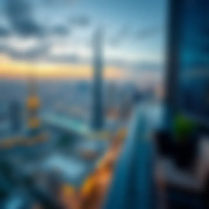 Breathtaking Dubai Skyline from Avanti Tower Panoramic view of Dubai skyline from the rooftop of Avanti Tower