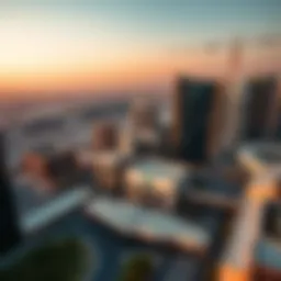 Aerial view of Dubai Commerce City showcasing its modern infrastructure