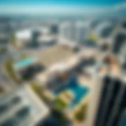 Aerial view of Dubai Land Residence Complex highlighting its modern architecture