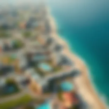 Community Overview: Aerial View of Emaar Beachfront Aerial view highlighting the community layout of Emaar Beachfront