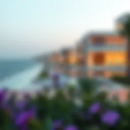 Stunning view of Emaar Beachfront mansions along the coastline