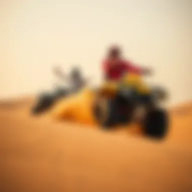 Thrilling Dune Bashing: Adrenaline in the Desert Adventurers enjoying dune bashing in the desert