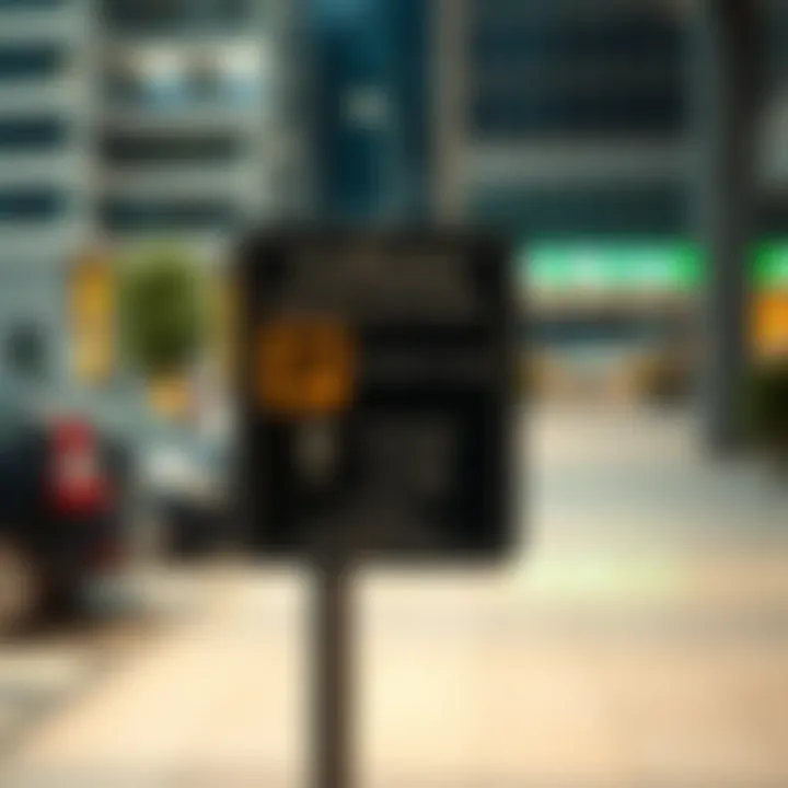 Signage indicating parking regulations and hours at Etihad Plaza