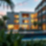 Architectural rendering of the Fountain Views floor plan showcasing its modern design