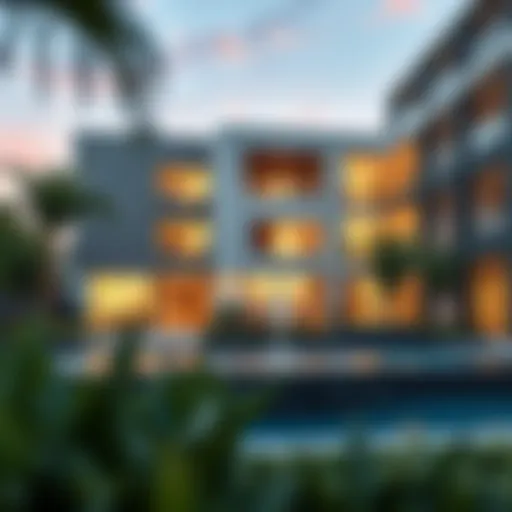 Architectural rendering of the Fountain Views floor plan showcasing its modern design