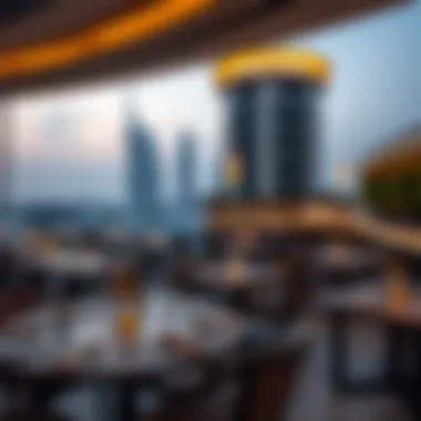 Panoramic Dining Experience in JBR A panoramic view of JBR showcasing the vibrant dining scene