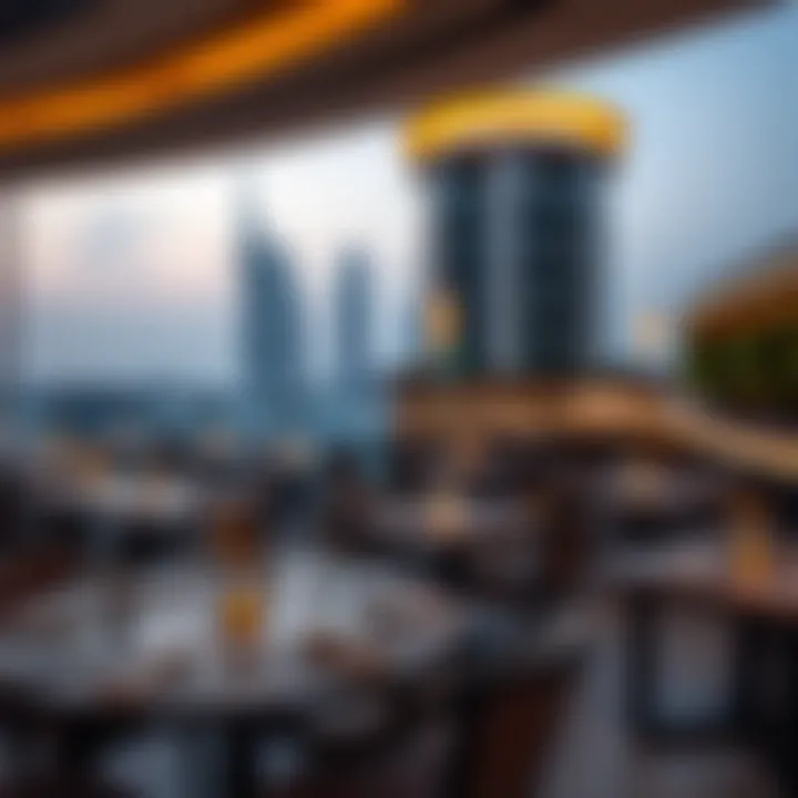 Panoramic Dining Experience in JBR A panoramic view of JBR showcasing the vibrant dining scene