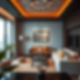 Stylish living room interior of a 1 BHK apartment in Jebel Ali