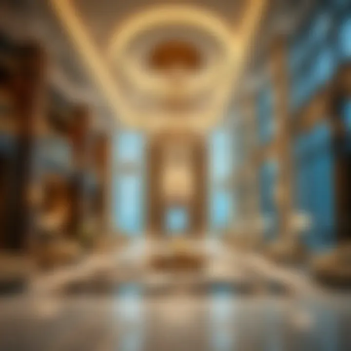 Interior lobby of MBK Tower highlighting luxurious design elements