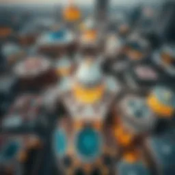 Aerial view showcasing the unique architecture of مثلث قرية جميرا