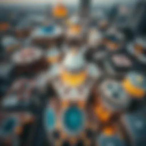 Aerial view showcasing the unique architecture of مثلث قرية جميرا