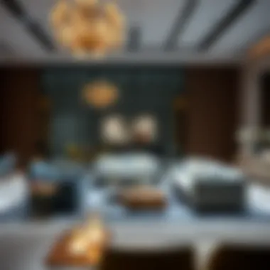 Luxurious Molteni furniture display in a Dubai showroom