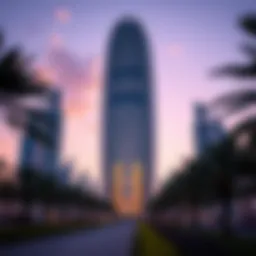 Stunning exterior view of the Oval Tower showcasing its architectural design