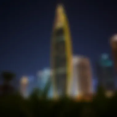 Oval Tower Illuminated at Night Night view of the Oval Tower illuminated, symbolizing its significance in the skyline