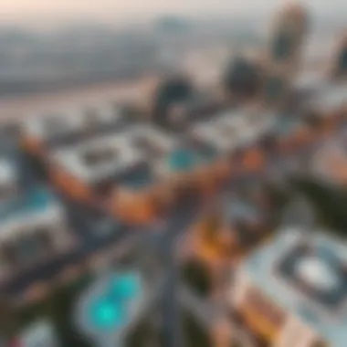 Aerial View of Al Barsha An aerial view of Al Barsha showcasing its layout and community spaces