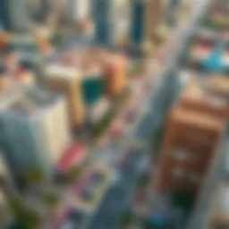 Aerial view of Sheikh Rashid Bin Saeed Street showcasing its vibrant urban landscape