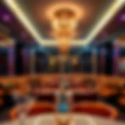 Elegant shisha lounge interior with ambient lighting