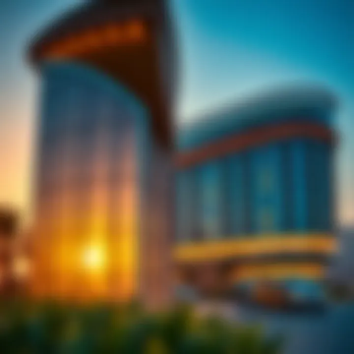 Architectural Marvel of Sky View at Sunset Sky View at sunset, showcasing its architectural beauty