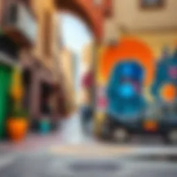 Vibrant street art in Dubai's Art District