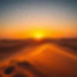 Stunning desert landscape showcasing golden dunes at sunset